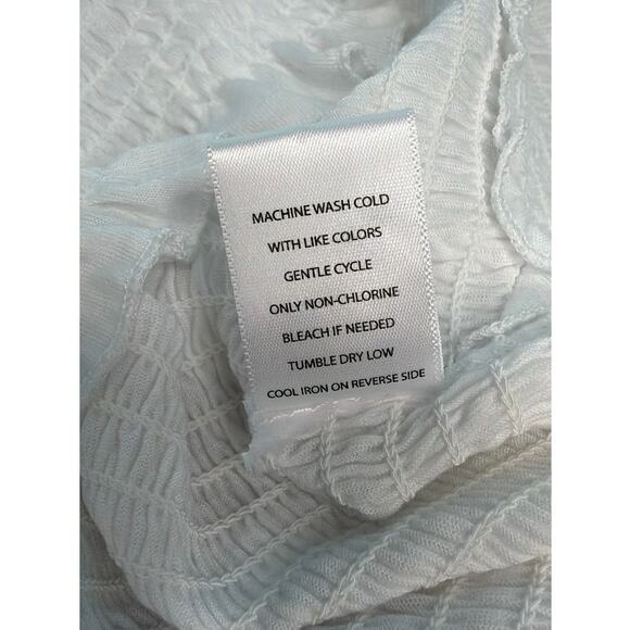 Crave Fame White Tank Top Ruffle Straps Smocked Bodice XS NWT - Picture 10 of 11